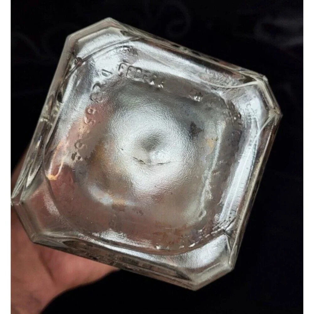 Vintage MCM Cut Glass Square Federal Whiskey Liquor Decanter & Stopper Barware